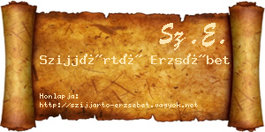 Szijjártó Erzsébet névjegykártya